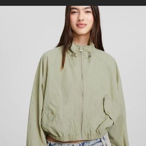 Bershka green light cropped jacket